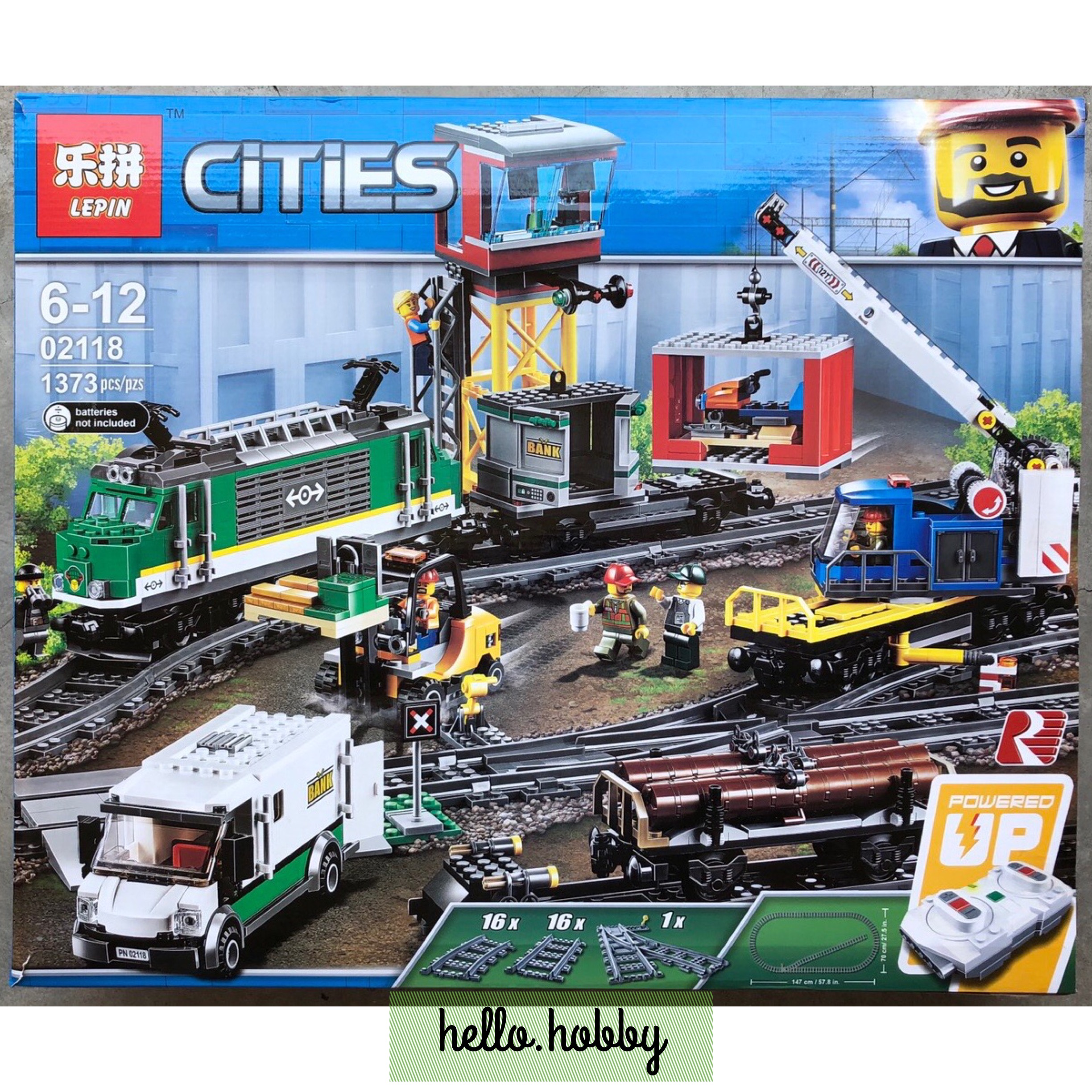 Lepin 02118 Cargo Train 1373pcs (มีรางวิ่งได้บังคับผ่านบลูทูธ)