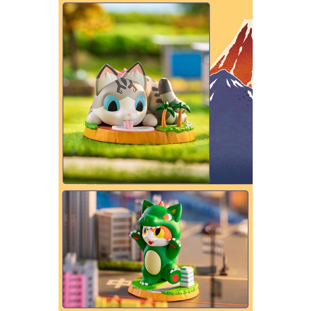 Blind Box ชุดน้องแมวก็อตซิลล่า ได้1ตัว - Kaiju Negora Godzilla Cat by Pop Mart (Set of 12 + 1secret)