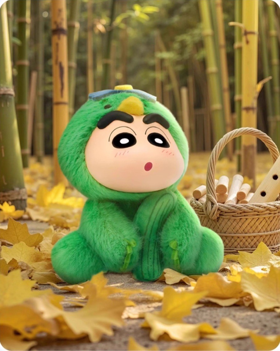 ตุ๊กตาพวงกุญแจ ชินจัง ลิขสิทธิ์แท้ - Crayon Shinchan Zuozuo Sitting Party Series Plush Keychain by Eaki