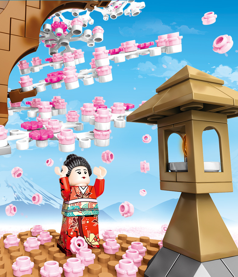 Sembo Block 601076 Japanese mini street Cherry Blossom 1167pcs (มีไฟ)