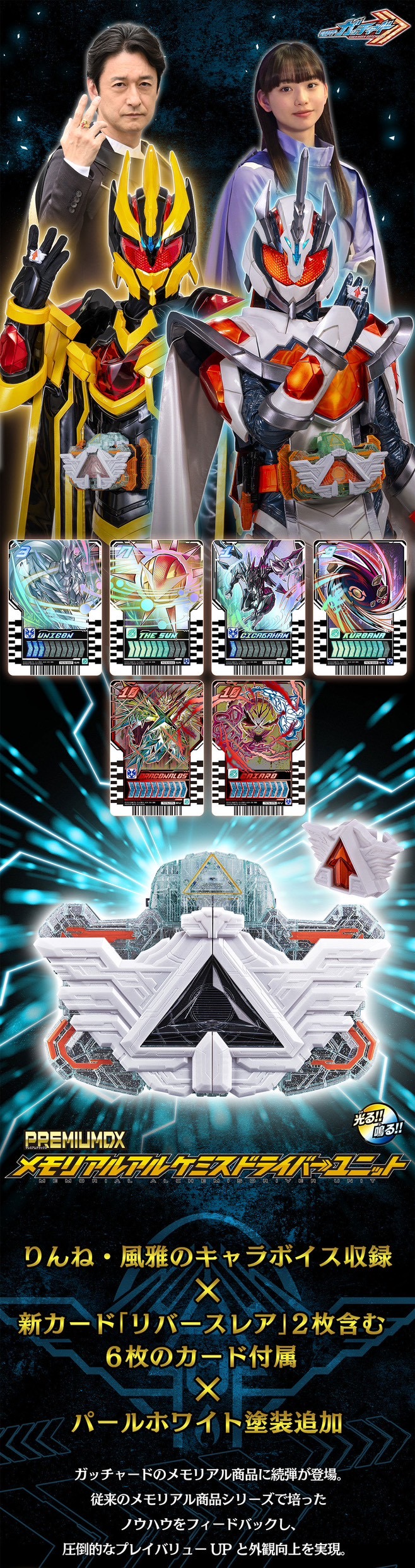 PRE-ORDER : PREMIUM DX Memorial Alchemis Driver Unit (Kamen Rider Gotchard)