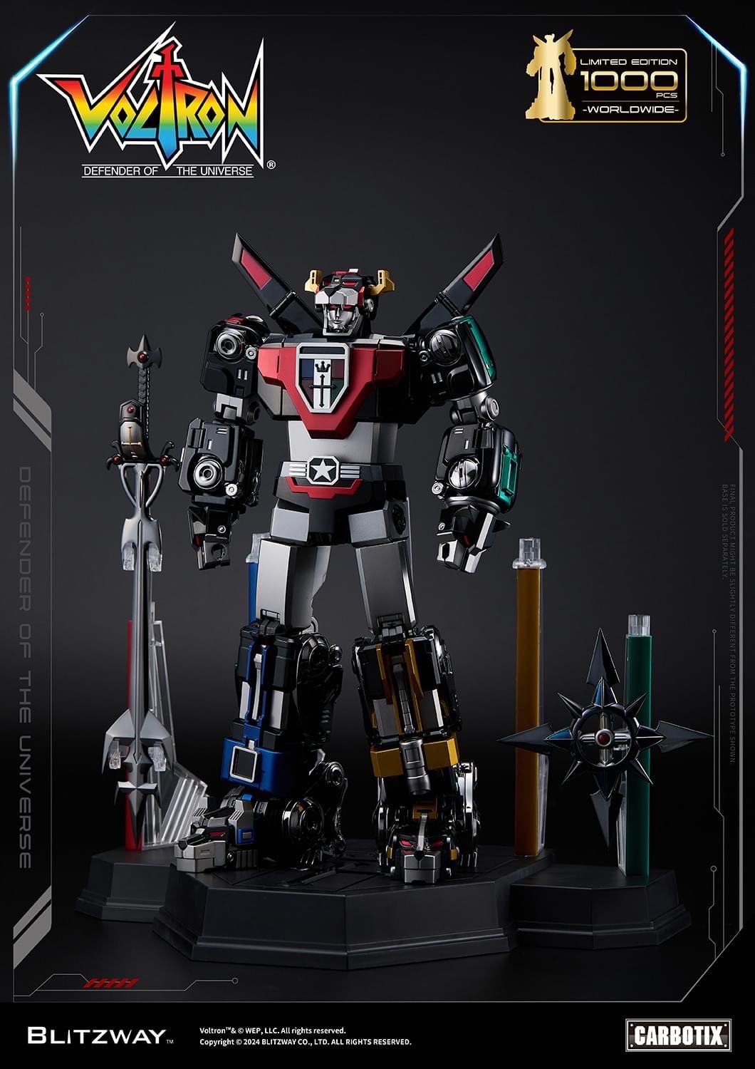 Pre-order : *Limited 1,000 pcs* Carbotix Black Voltron + base by Blitzway