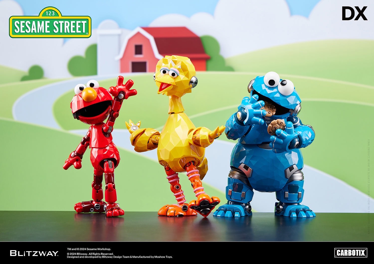 หุ่นยนต์ CARBOTIX - Sesame Street DX Ver. (Set of 3 : Elmo & Cookie Monster & Big Bird) by Blitzway (มีกล่องน้ำตาล)
