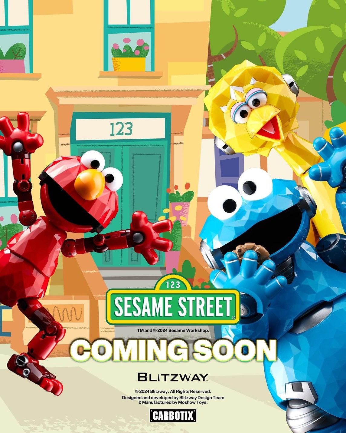 หุ่นยนต์ CARBOTIX - Sesame Street DX Ver. (Set of 3 : Elmo & Cookie Monster & Big Bird) by Blitzway (มีกล่องน้ำตาล)