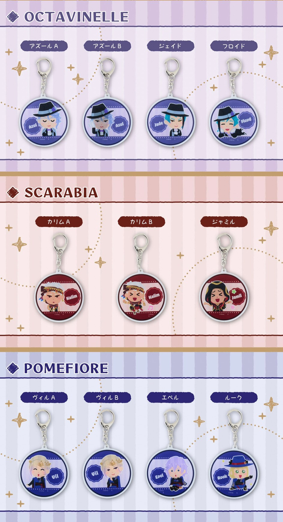 PRE-ORDER : Hapikuro! Disney Twisted Wonderland Acrylic Keychain Twist Stamp by Takashi Mifune (Random)