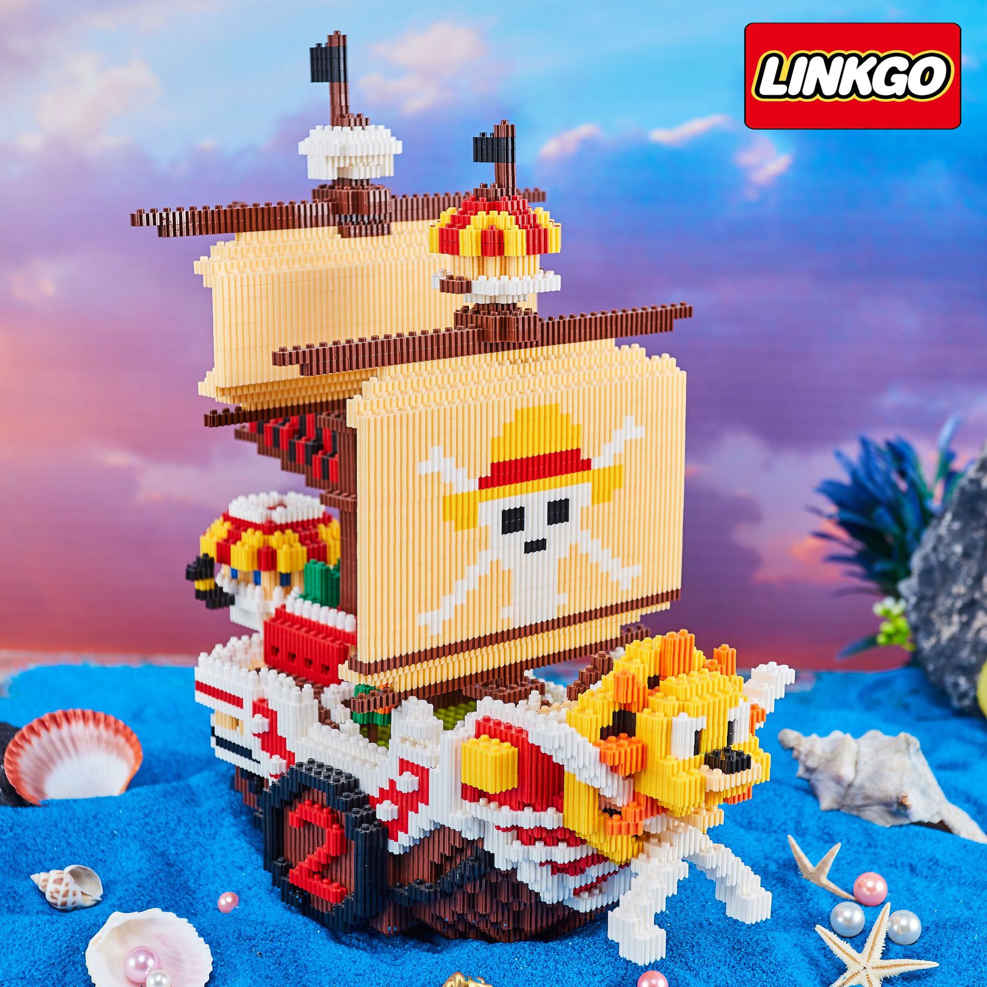 Linkgo 68385 One Piece Thousand Sunny 3168pcs (แบบเฟือง)