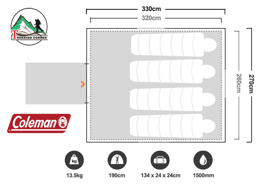 Coleman Instant 6P AU Version Gold Dark Room