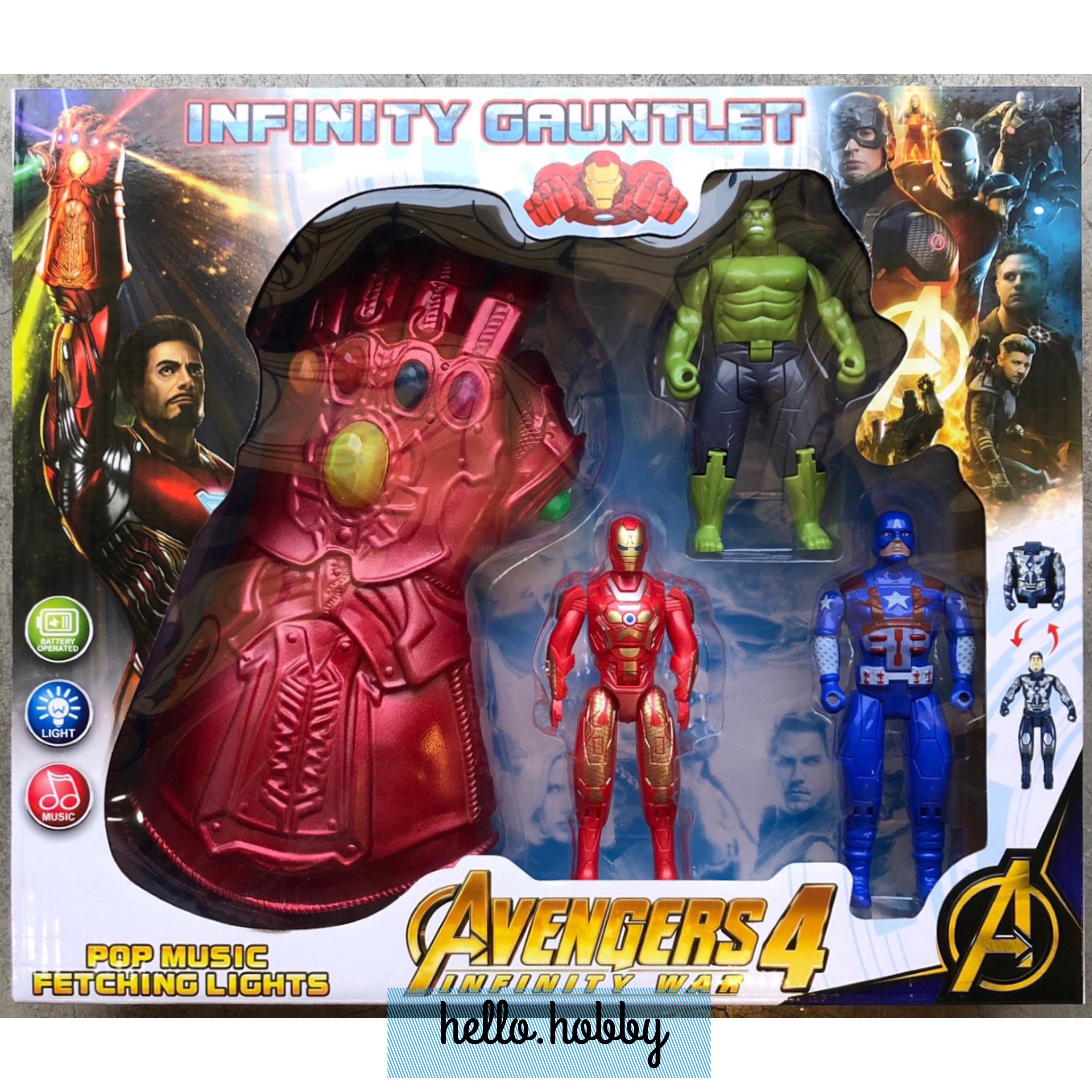 ถุงมือทานอส + ฟิกเกอร์อเวนเจอร์ งานจีนมีเสียงมีไฟ