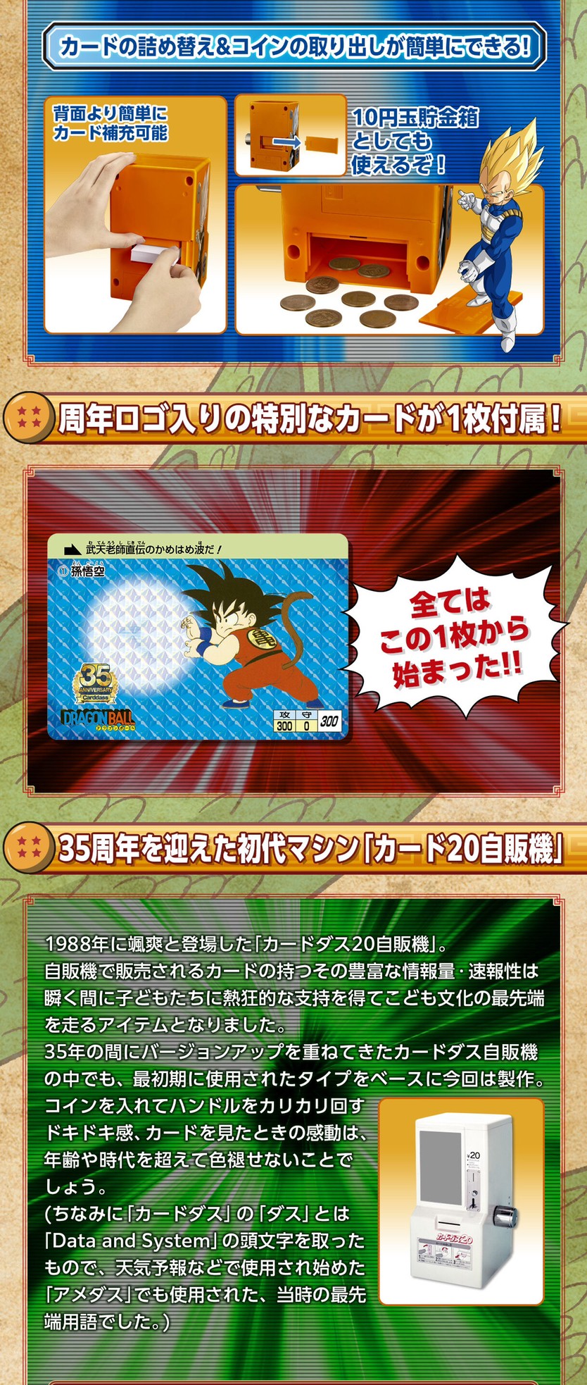 PRE-ORDER : 35th Anniversary Carddass Mini Vending Machine