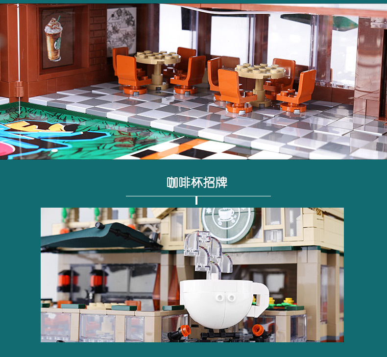 Sembo Block 601093 Starbucks 2095pcs (มีไฟ)