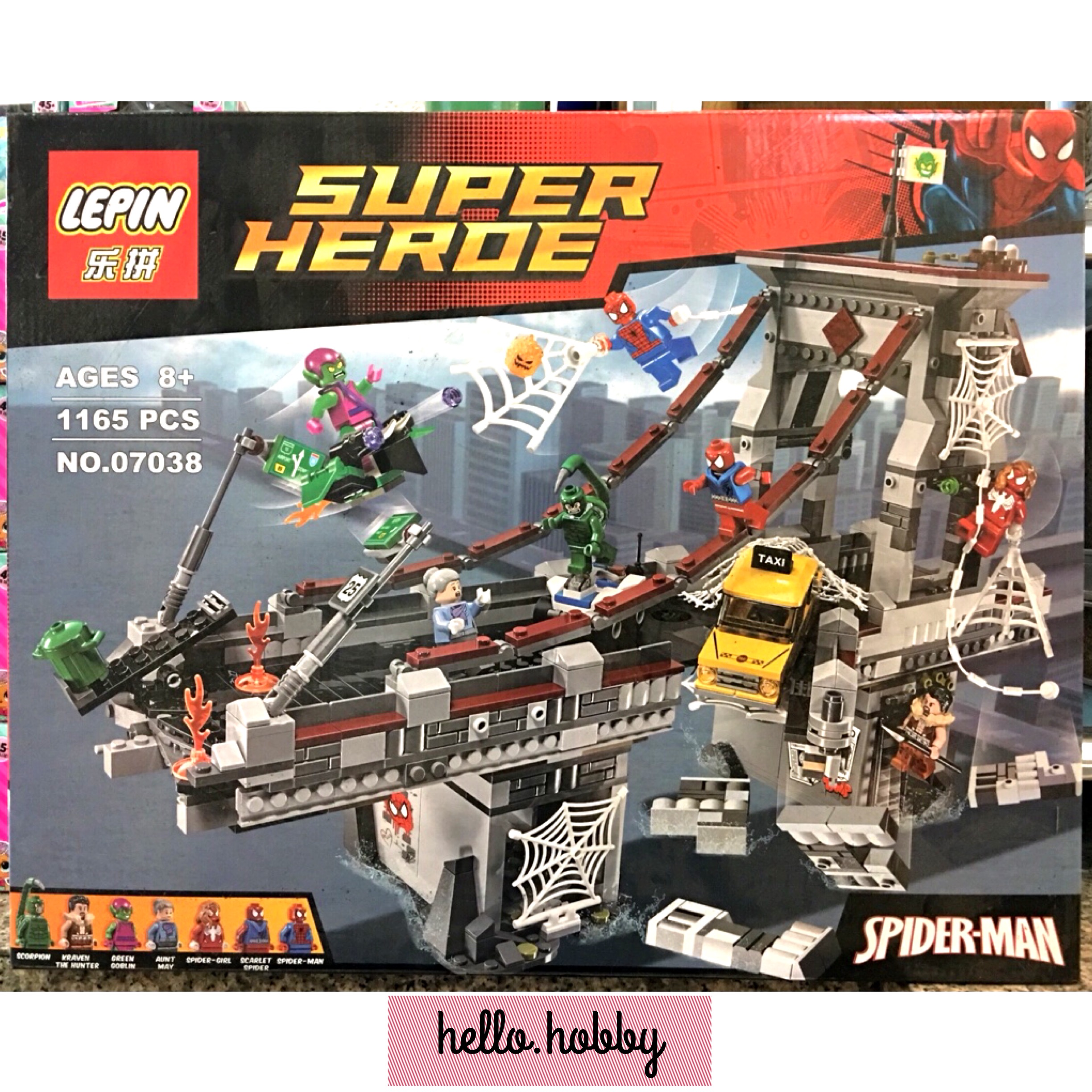Lepin 07038 Spider man Web Warriors Ultimate Bridge Battle 1165pcs