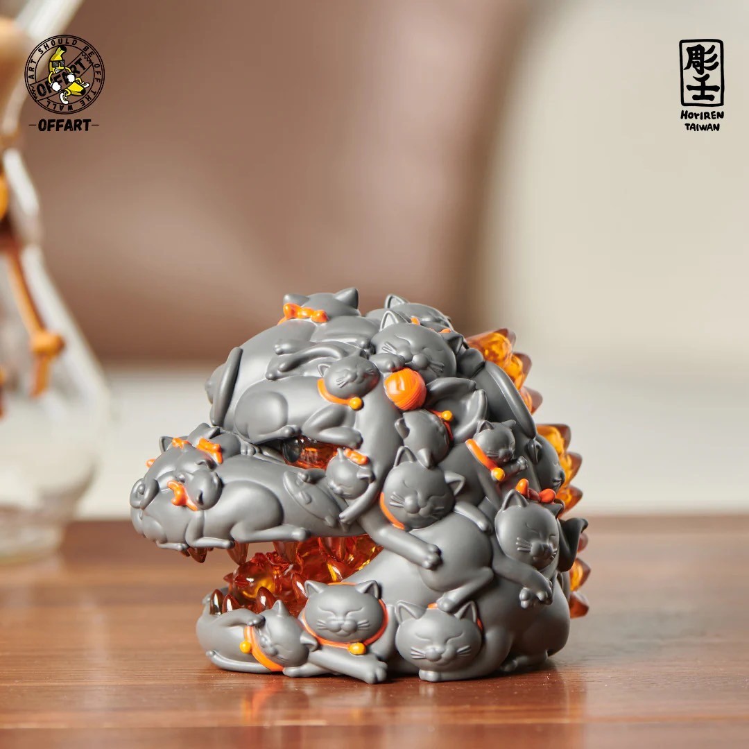 Pre-order : Red Flame Hundred Cats Mini Bust PVC Figure by OFFART x Horiren