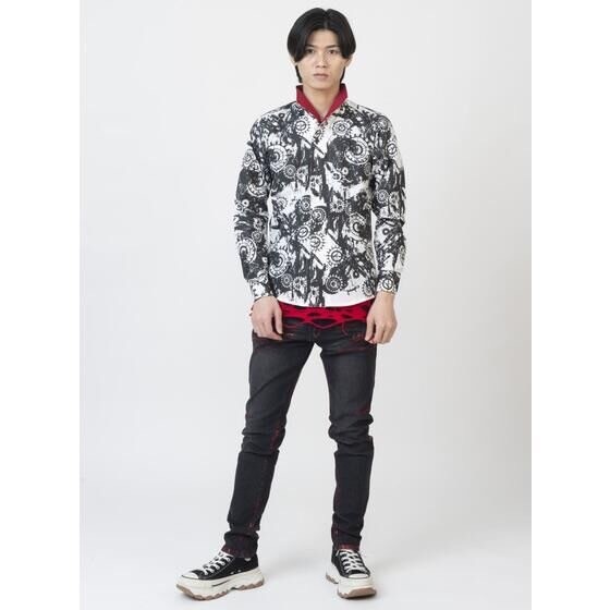 PRE-ORDER : Bakuage Sentai Boonboomger x h.NAOTO Bun Red/Taiya Hando All-over Pattern Shirt