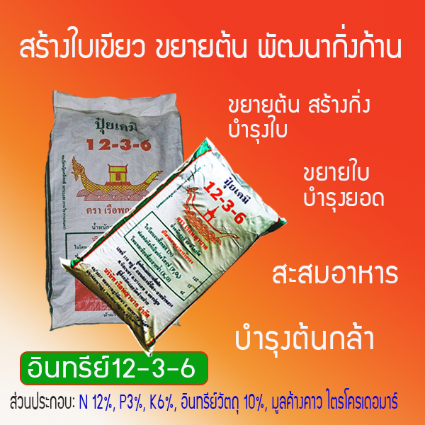 อินทรีย์12-3-6(25กก.):สูตรเพิ่มน้ำยาง บำรุงต้นแข็งเเรง ใบเขียวหนา รากแข็งเเรงดูดซึมธาตุอาหารเพิ่มขึ้น สังเคราะห์เเสงสะสมอาหารเร็ว ส่วนประกอบสำคัญ OM.10-15%, เเร่ธาตุอาหาร N12%-P3%-K6%, มูลค้างคาว อะมิโน-ฮิวมิก และไตรโครเดอมาร์ ควบคุมโรครากเน่าโคนเน่า