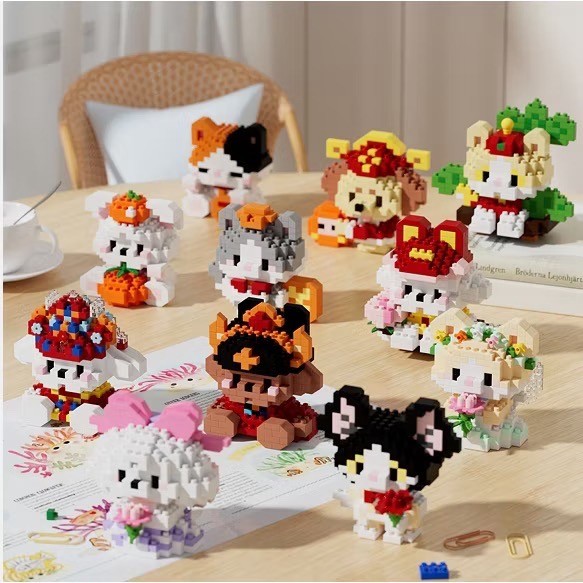 ตัวต่อนาโน Size M - CLC 7286 - 7308 Dog & Cat Cosplay - Wow Meow Woof