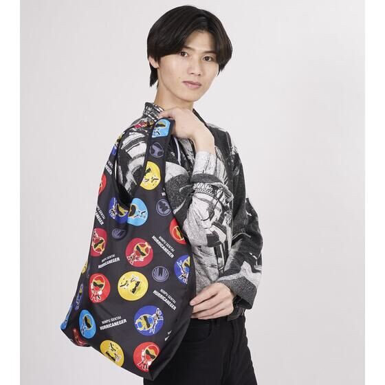 PRE-ORDER : Bakuryu Sentai Abaranger / Ninpuu Sentai Hurricaneger Deformed Foldable Tote Bag (medium)
