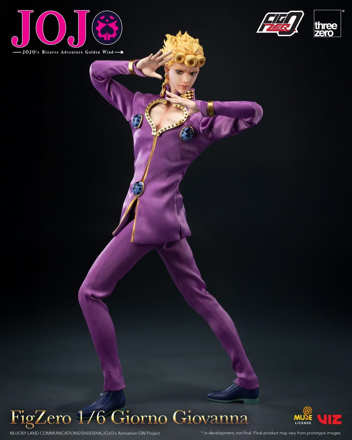 Pre-order : JOJO’s Bizarre Adventure: Golden Wind FigZero Giorno Giovanna 1/6 Scale Figure by Threezero