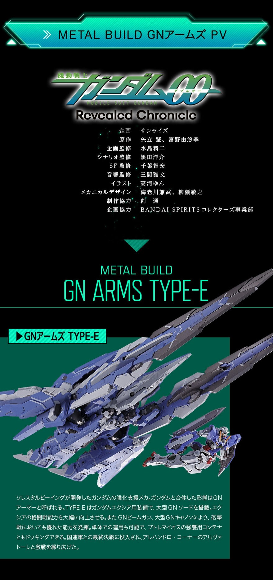 PRE-ORDER : METAL BUILD GN ARMS TYPE-E