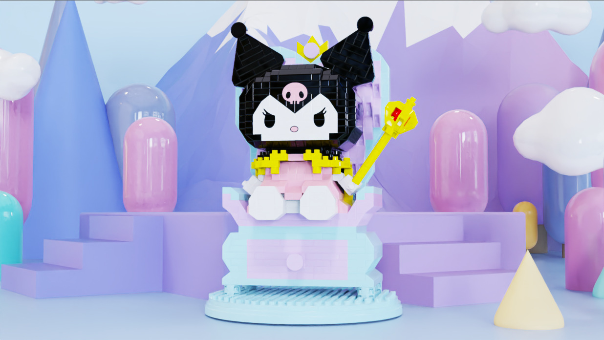 Gejia 6066 - Sanrio - Kuromi & Throne 1256pcs