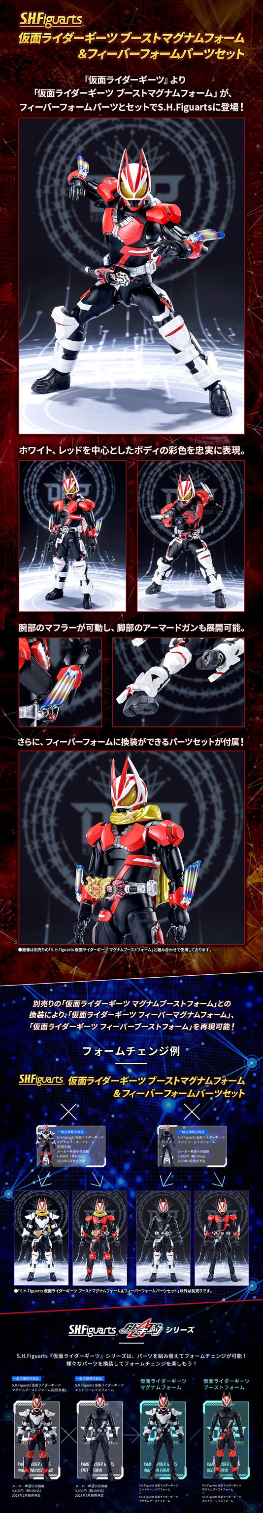 PRE-ORDER : S.H.Figuarts Kamen Rider Geats Boost Magnum Form & Fever Form Parts Set