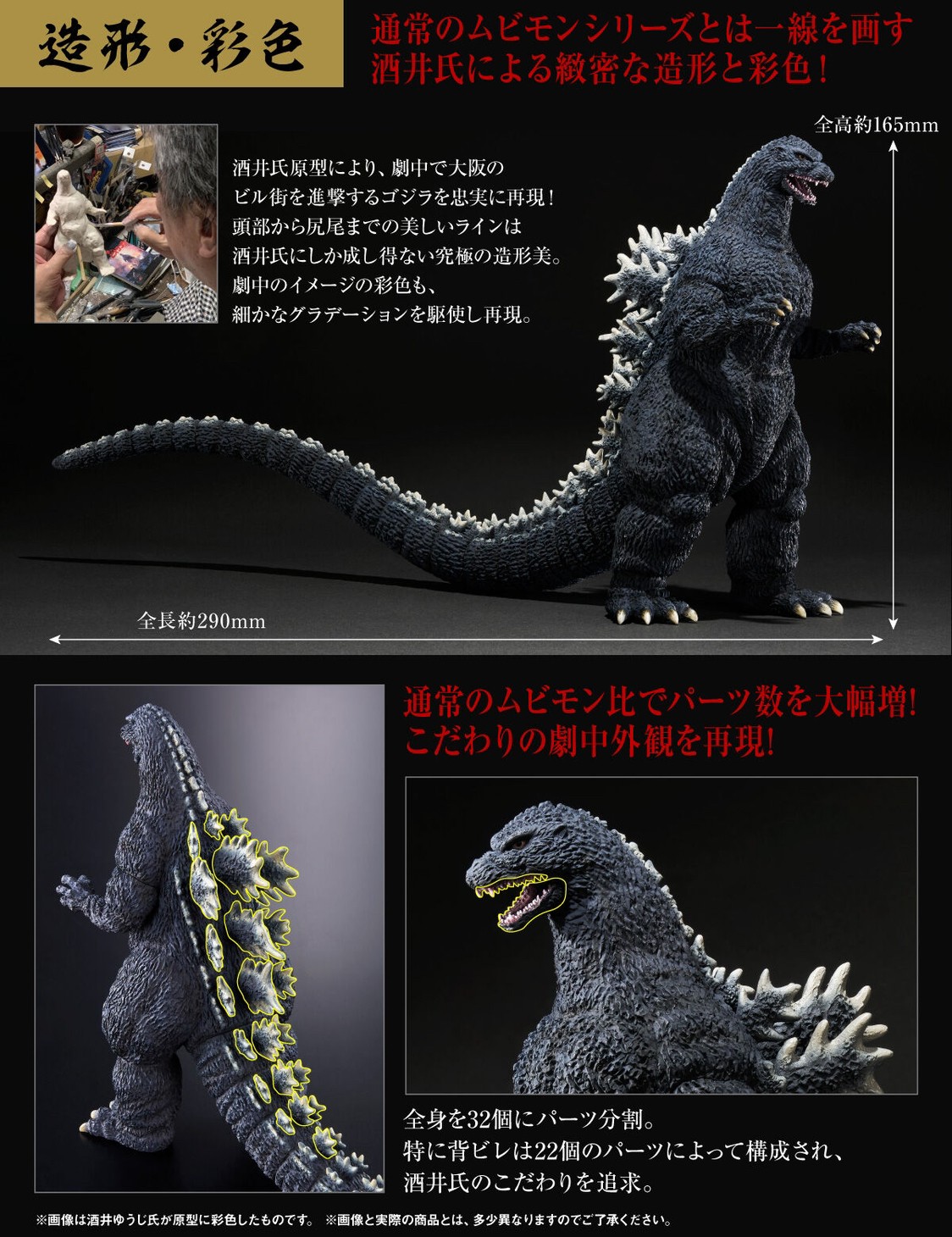 PRE-ORDER : Movie Monster Series Kiwami feat. Yuji Sakai Godzilla (1989) Osaka Attack ver.