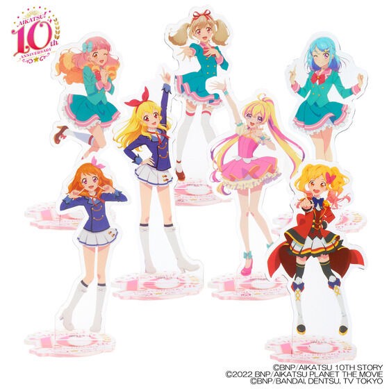 PRE-ORDER : Aikatsu! Series 10th ANNIVERSARY Acrylic Stand Past Main Characters