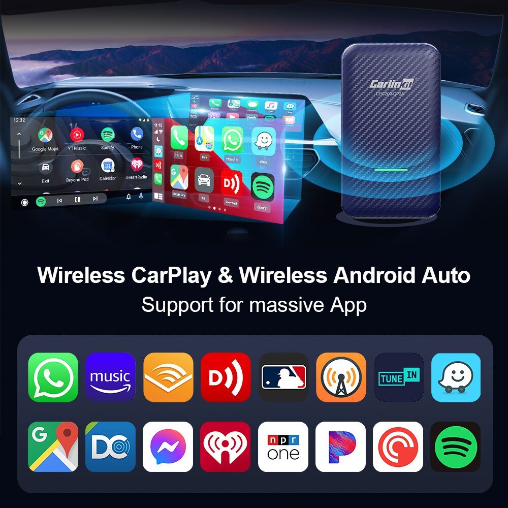 CarLinkit4.0 wireless Apple carplay Android Auto dongle สำรับวิทยุเดิมติดรถจากโรงงานที่มี carplayแบบเสียบสายอยู่แล้ว ทำให้เป็นไร้สาย
