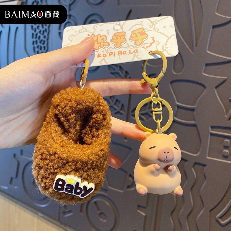 ตุ๊กตาพวงกุญแจ Capybara Soft And Fluffy Plush Keychain by Baimao