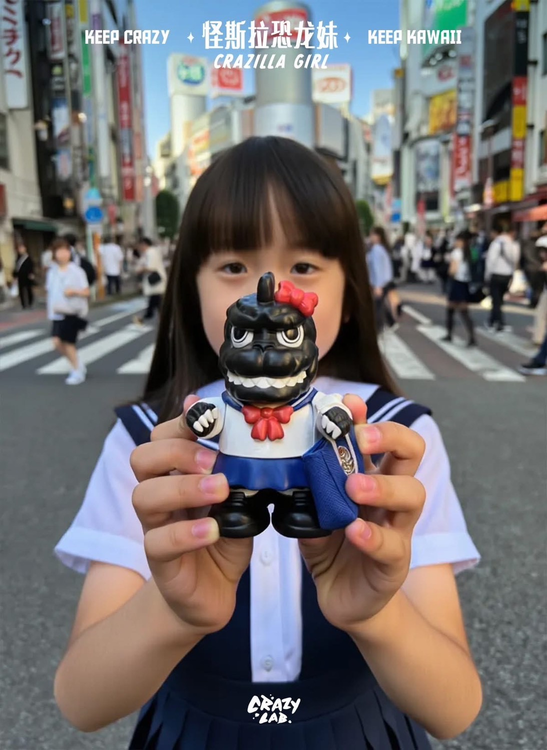 Pre-order : Mini Crazilla Girl Original Designer Cute Monster Trend Toy Figurine by Crazy Lab x James Lee