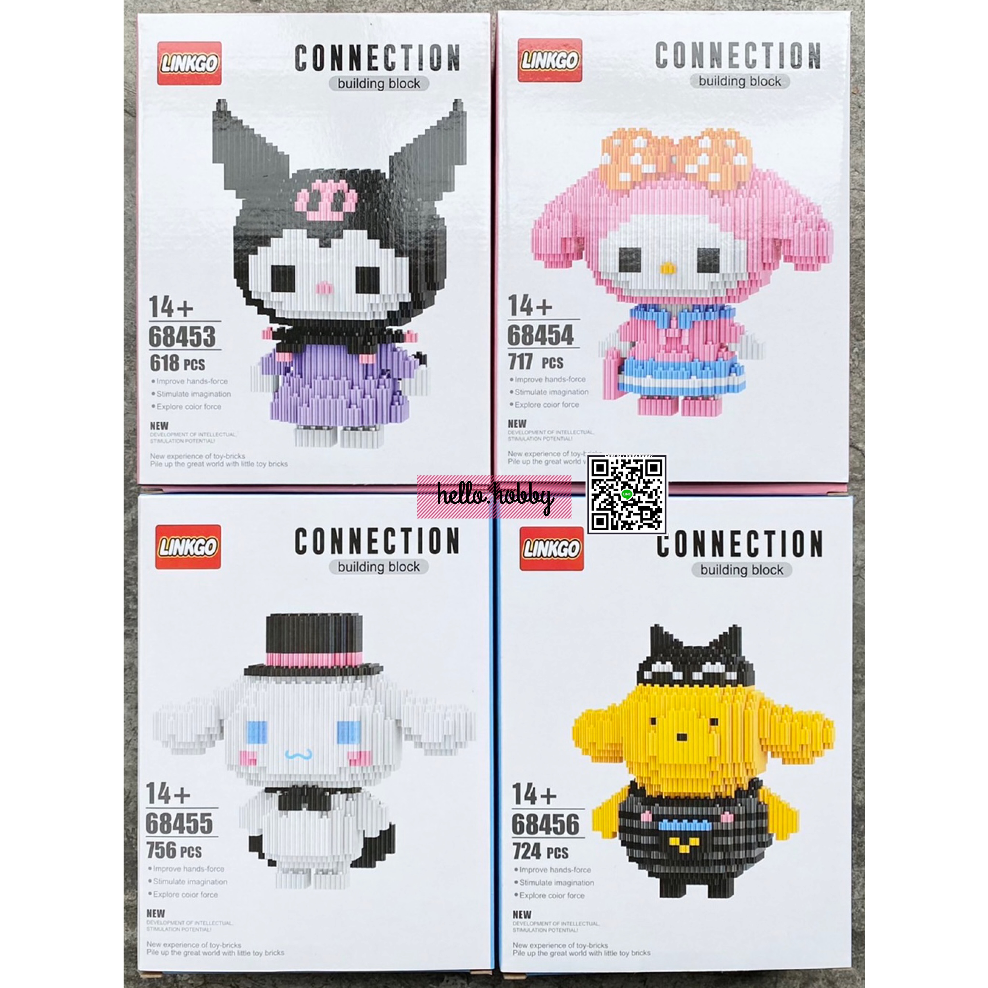 เลโก้นาโนแบบเฟืองไซส์ XXL - Linkgo 68453-68456 Sanrio Costume Set