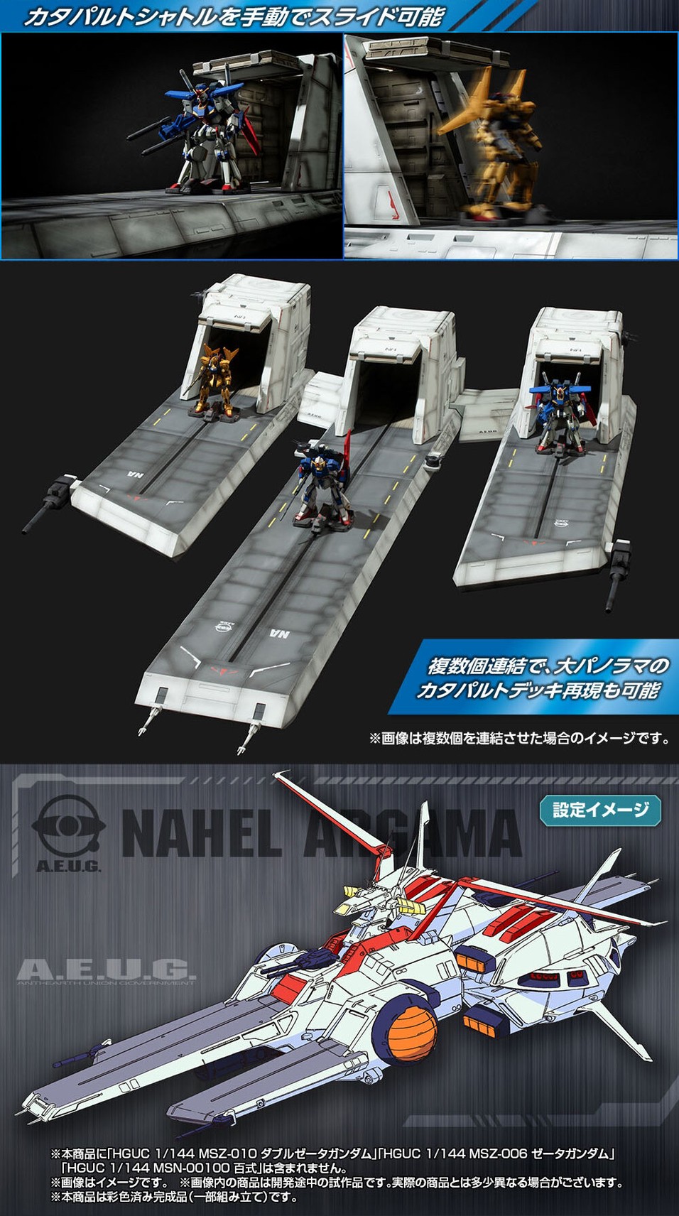 PRE-ORDER : Realistic Model Series Mobile Suit Gundam ZZ (For 1/144 HG series) NAHEL Argama Catapult Deck