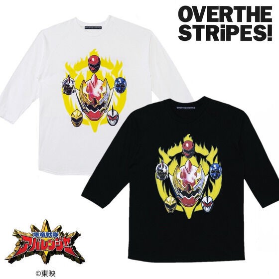 PRE-ORDER : Bakuryu Sentai Abaranger x OVER THE STRiPES (Over the Stripes) 3/4 Sleeve T-shirt