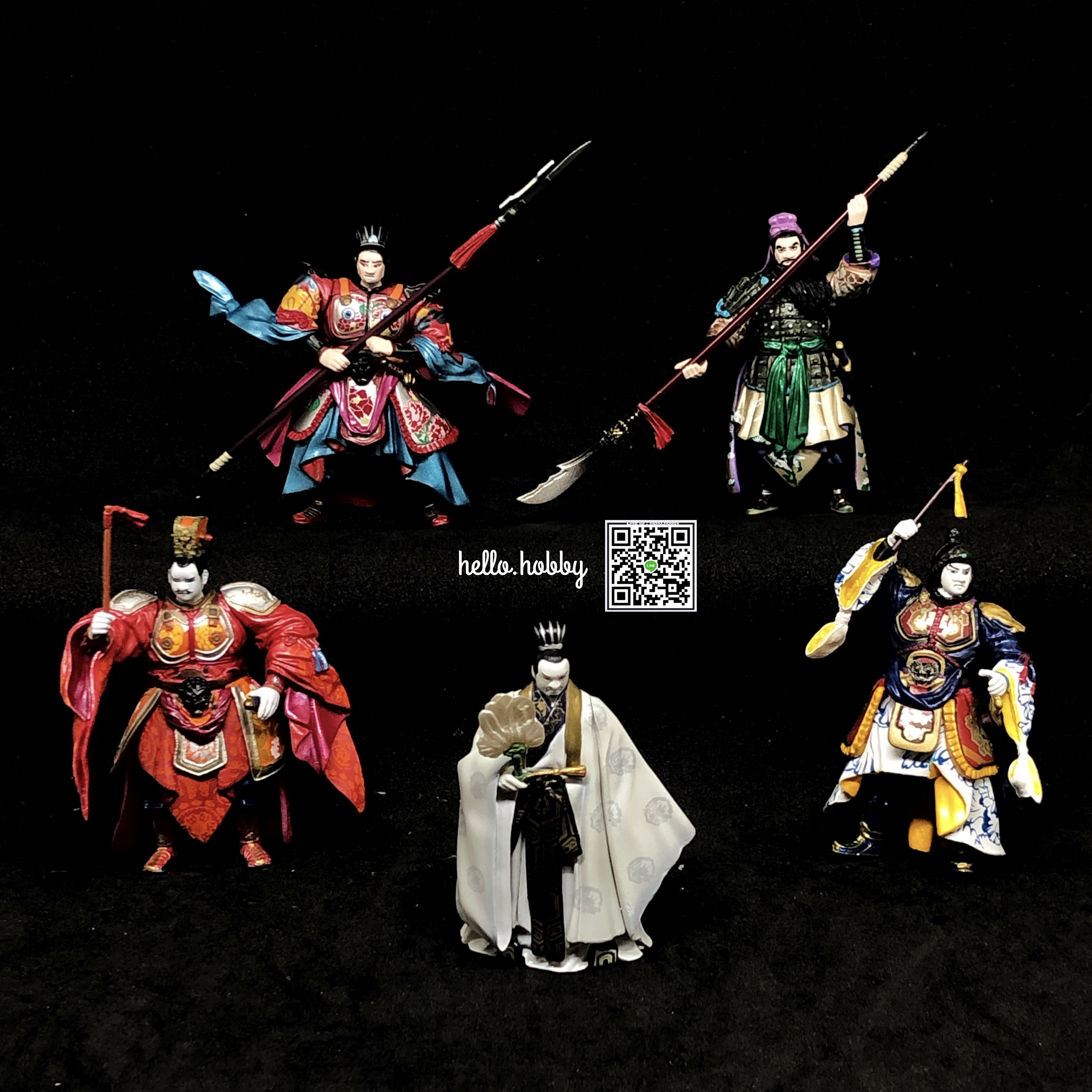 ฟิกเกอร์ สามก๊ก Kihachiro Kawamoto Romance of the Three Kingdoms Figure Collection vol. 1-2 (Set of 5) by Kaiyodo
