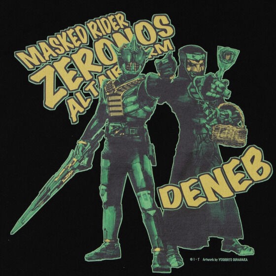 PRE-ORDER : Yoshihito Sugahara x Kamen Rider Den-O Kamen Rider Zeronos & Deneb Pattern T-shirt