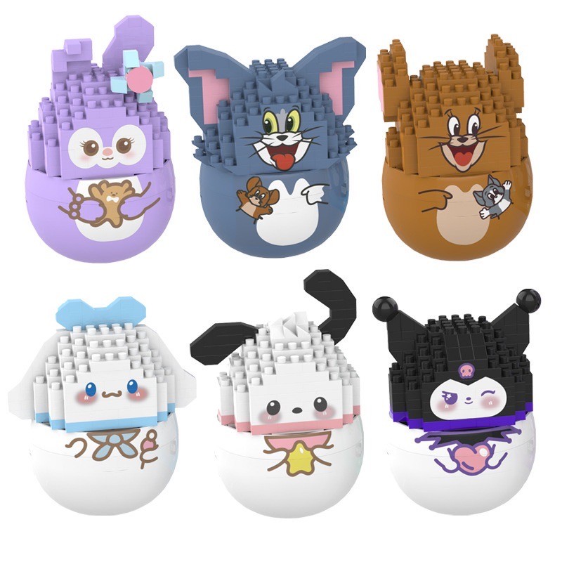 ตัวต่อนาโนตุ๊กตาล้มลุก Size M - Gejia 6091-6092 - Swing Ball Sanrio Tom & Jerry