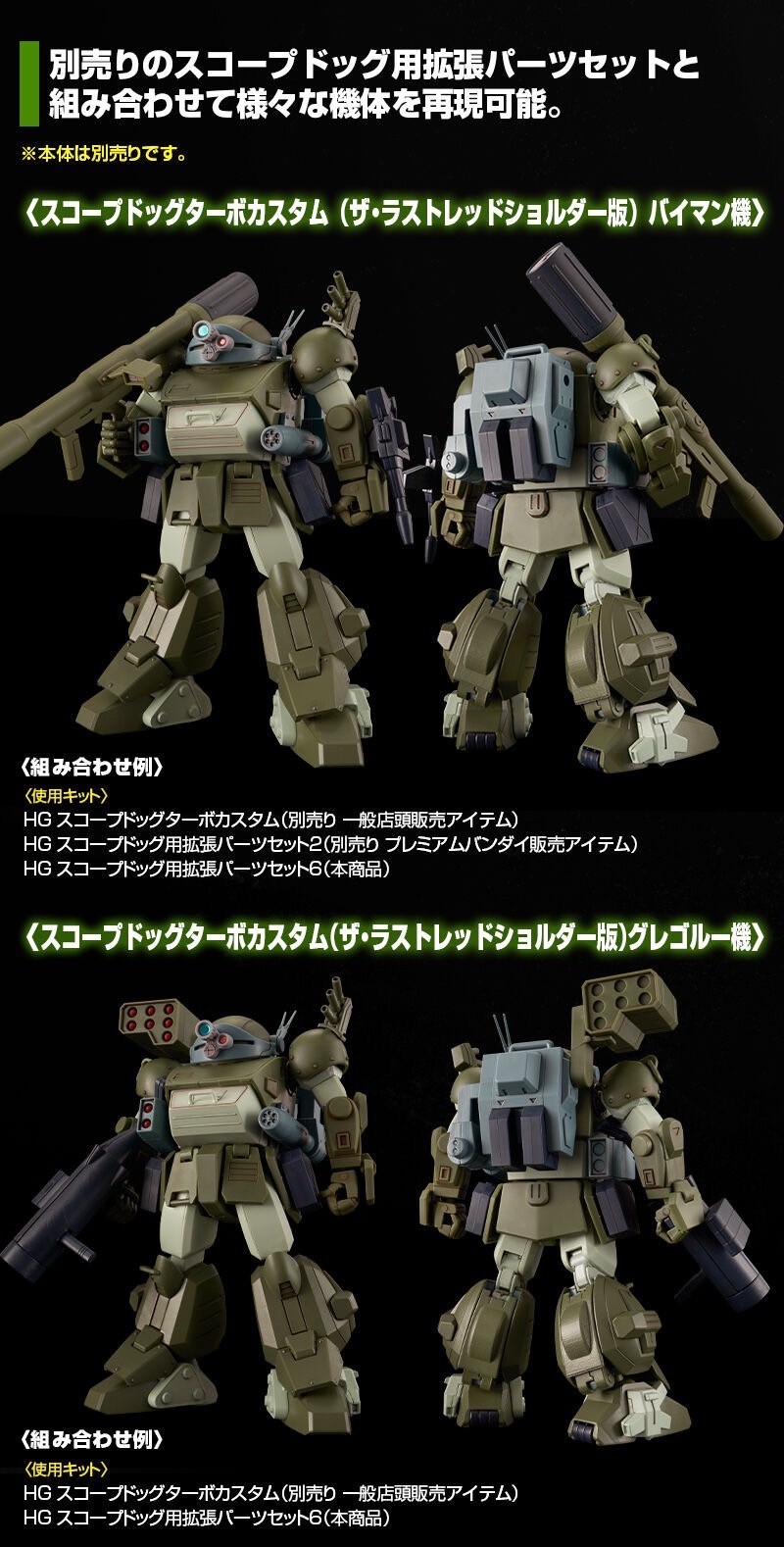 PRE-ORDER : HG ScopeDog Extension Parts Set 6 Plastic Model