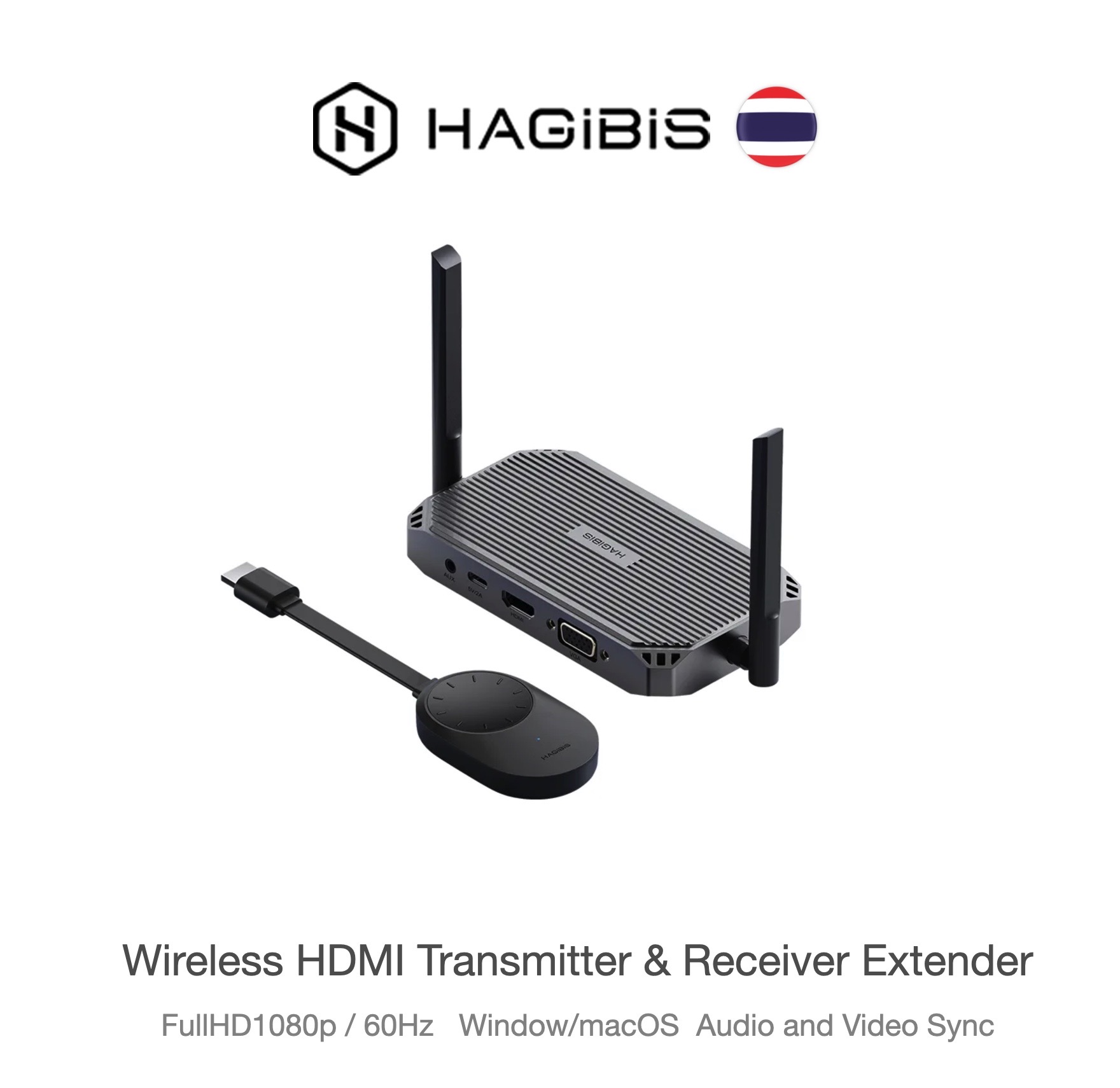Hagibis G9W ไร้สาย HDMI Video Transmitter & Receiver Extender จอแสดงผล Dongle สำหรับทีวีโปรเจคเตอร์ ประชุม conference
