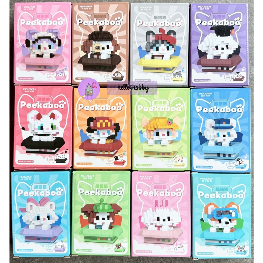 ตัวต่อนาโน Size M - Mekansm K 376 - 387 Peekaboo Dog & cat In the Box