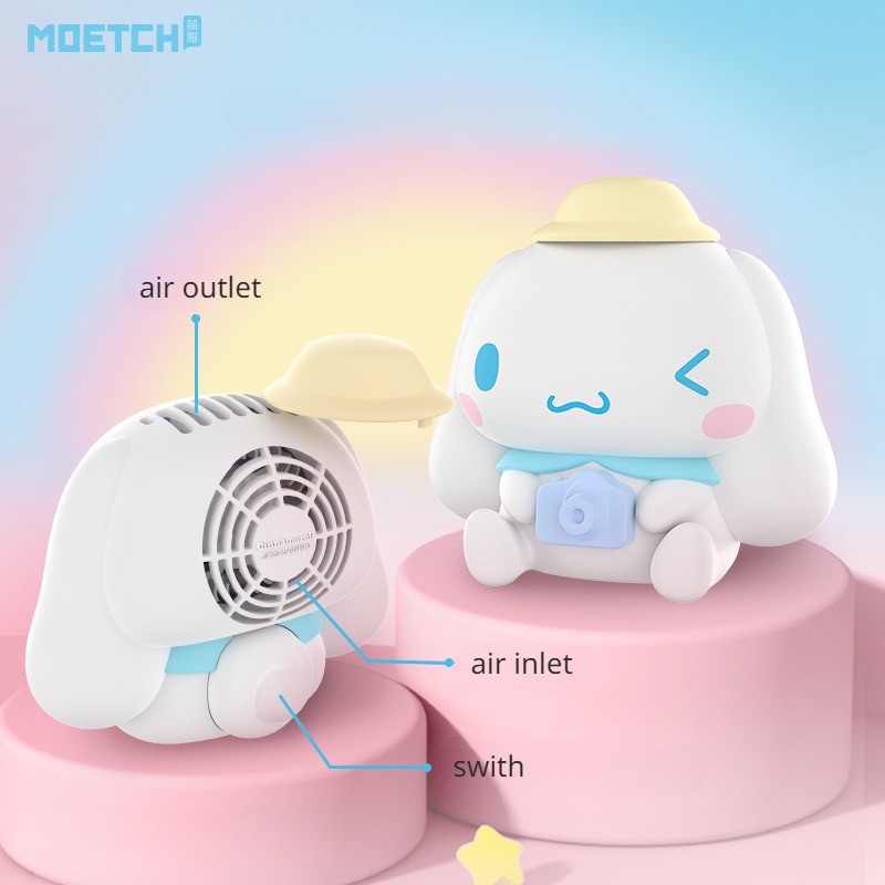 พัดลมมือถือ Blindbox Sanrio Kuromi Cinnamoroll Outing Heartbeat Portable Fan by Moetch