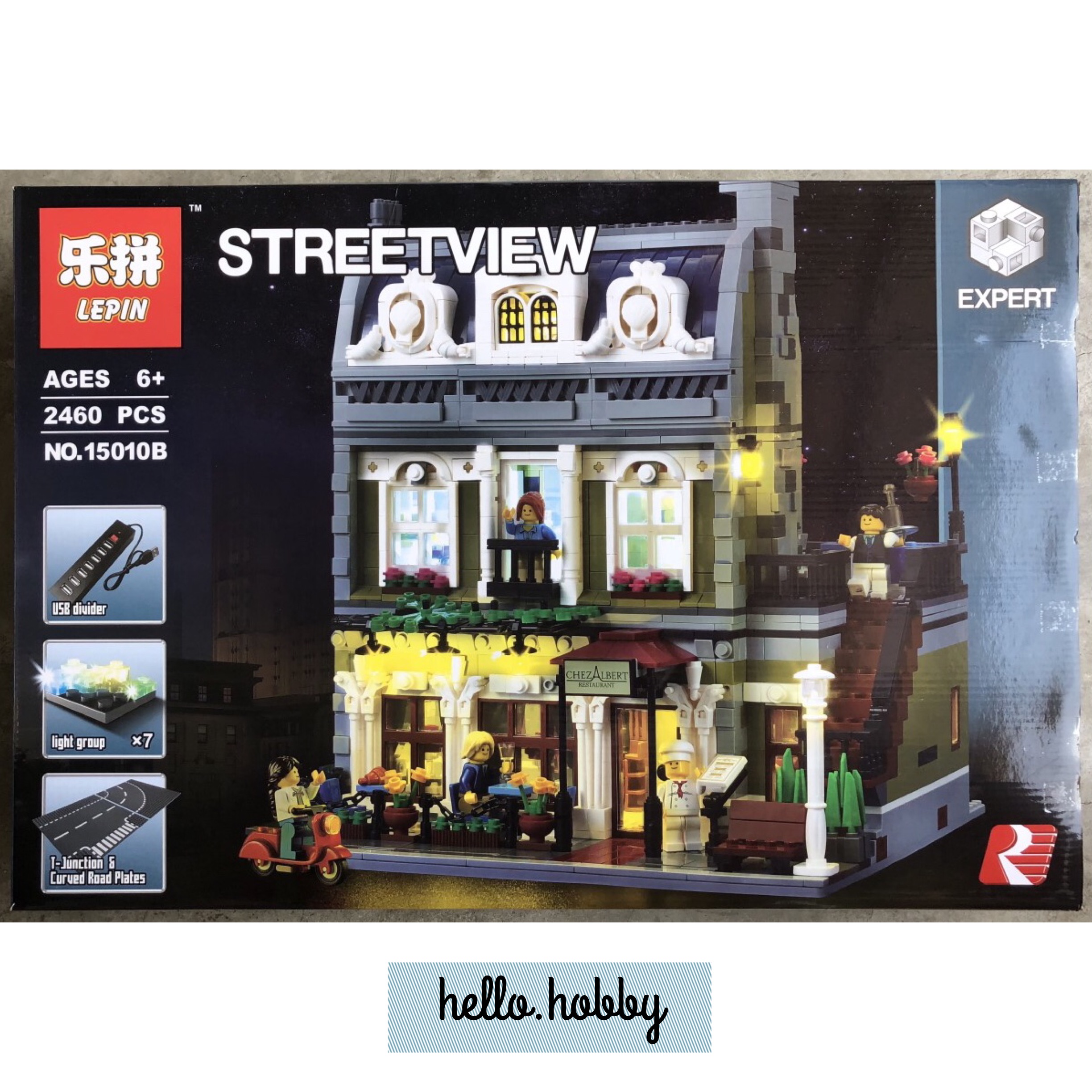 Lepin 15010B Parisian Restaurant 2460pcs (มีไฟ)
