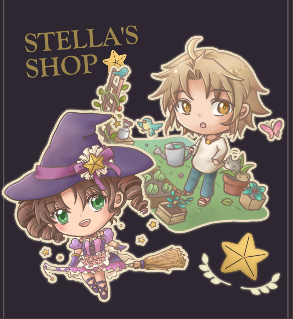 Sticker เคลือบด้านผิวทราย_ Stella's shop staffs (แพ็คคู่)