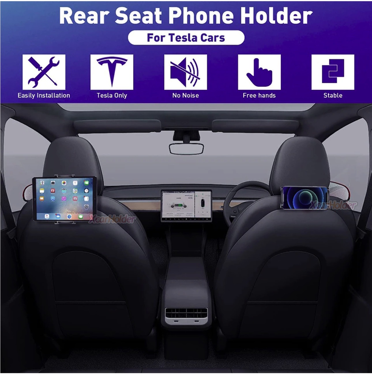 Tesla Model 3 Y Back seat Tablet holder ที่วางแทบเลตในรถ สำหรับผู้โดยสารตอนหลัง