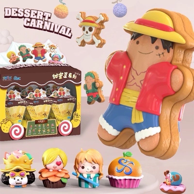 แม่เหล็กติดตู้เย็น 1 กล่อง ได้ 4 ตัว | One Piece - Dessert Carnival Sweet Bean Series (Magnetic) by Win Main