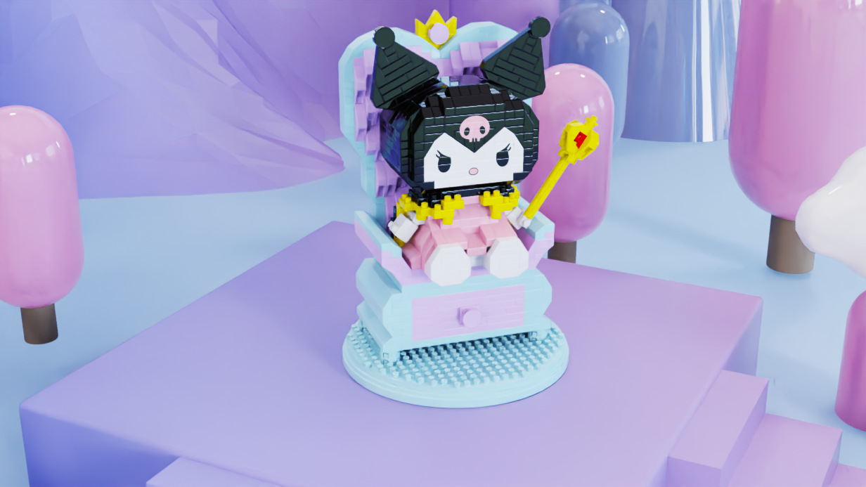 Gejia 6066 - Sanrio - Kuromi & Throne 1256pcs