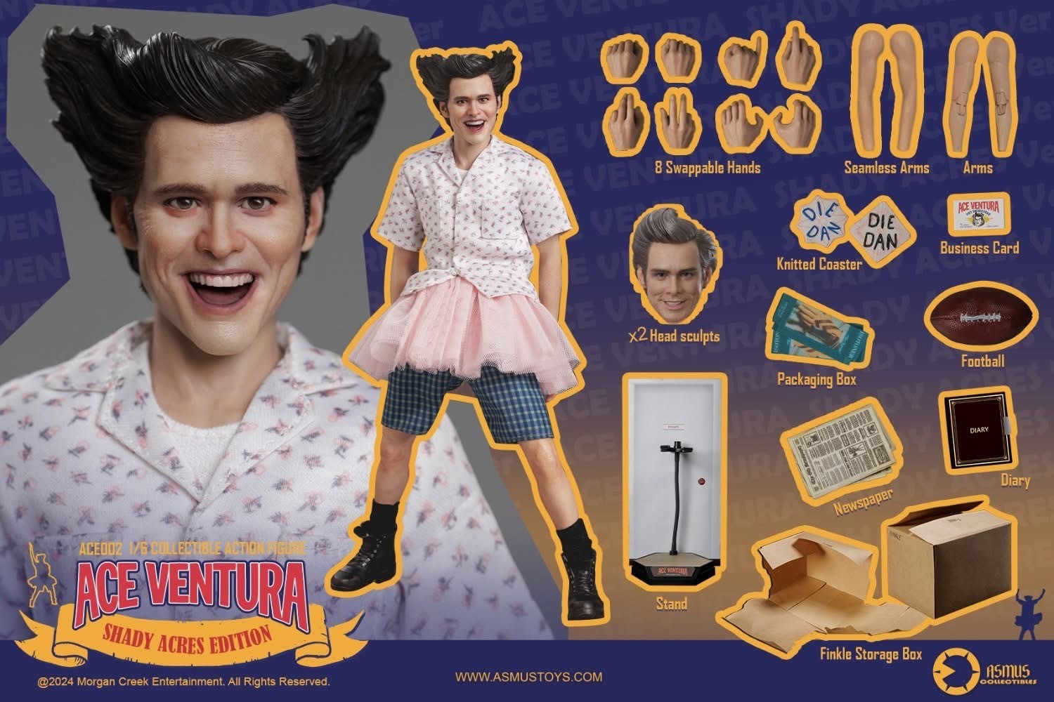 Pre-order : Ace Ventura Shady Acres Edition 1/6 Scale Collectible Action Figure by Asmus Toys