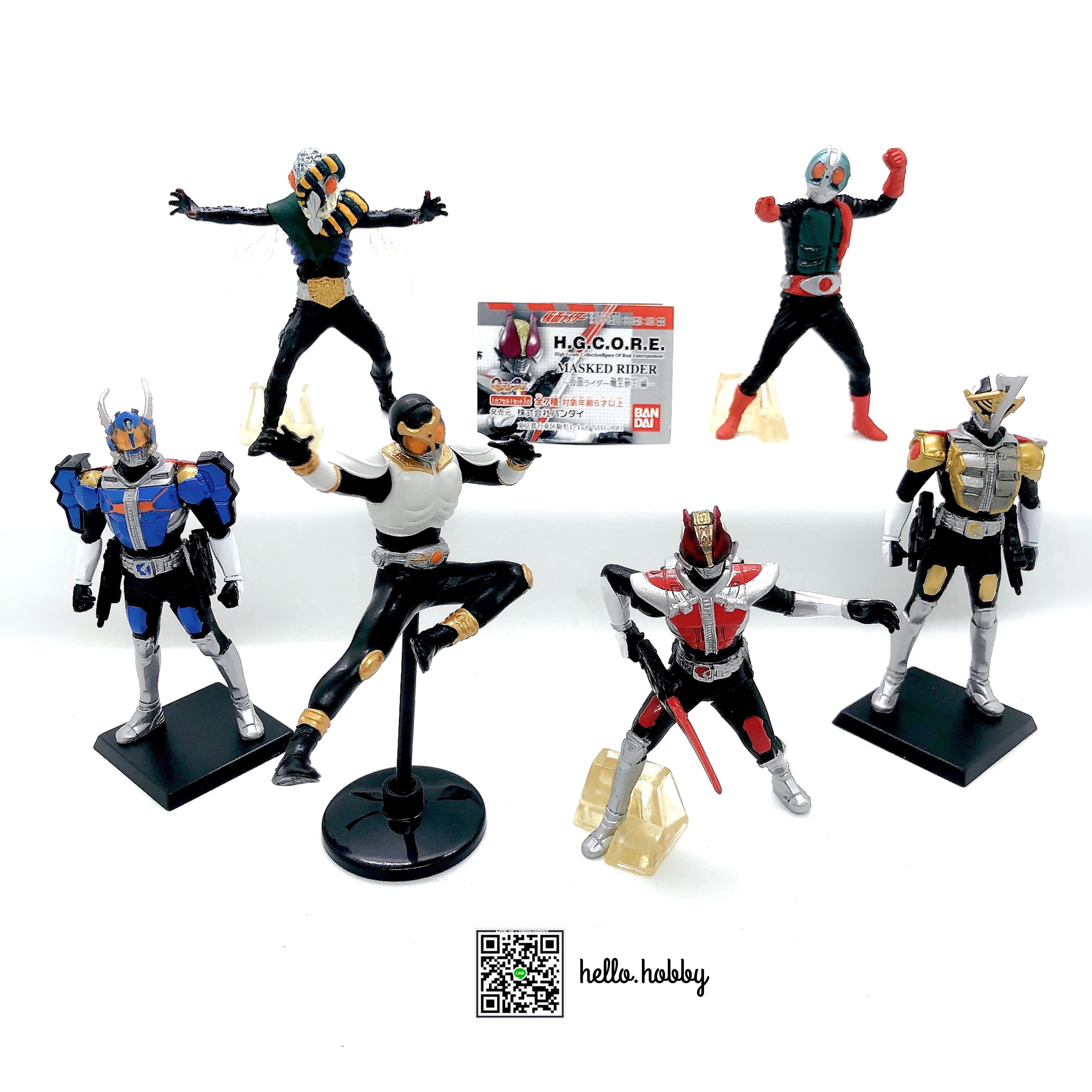 H.G.C.O.R.E. HG Core Kamen Rider Part 2 ~Kamen Rider Den-O Konnichi~ Gashapon by Bandai (Set of 6)