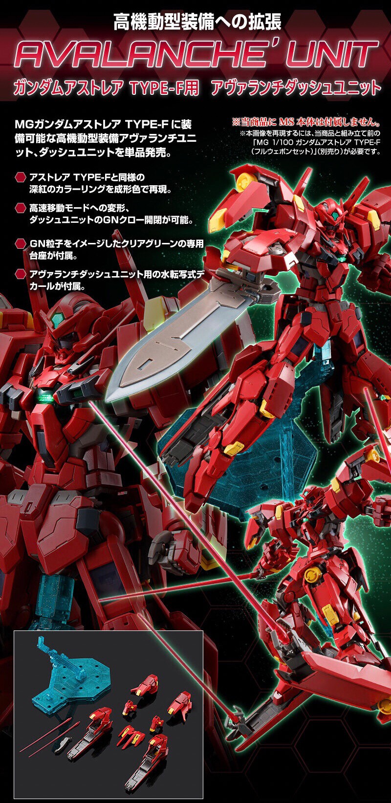 PRE-ORDER : MG 1/100 Gundam Astraea Type F Avalanche Dash Unit Plastic Model