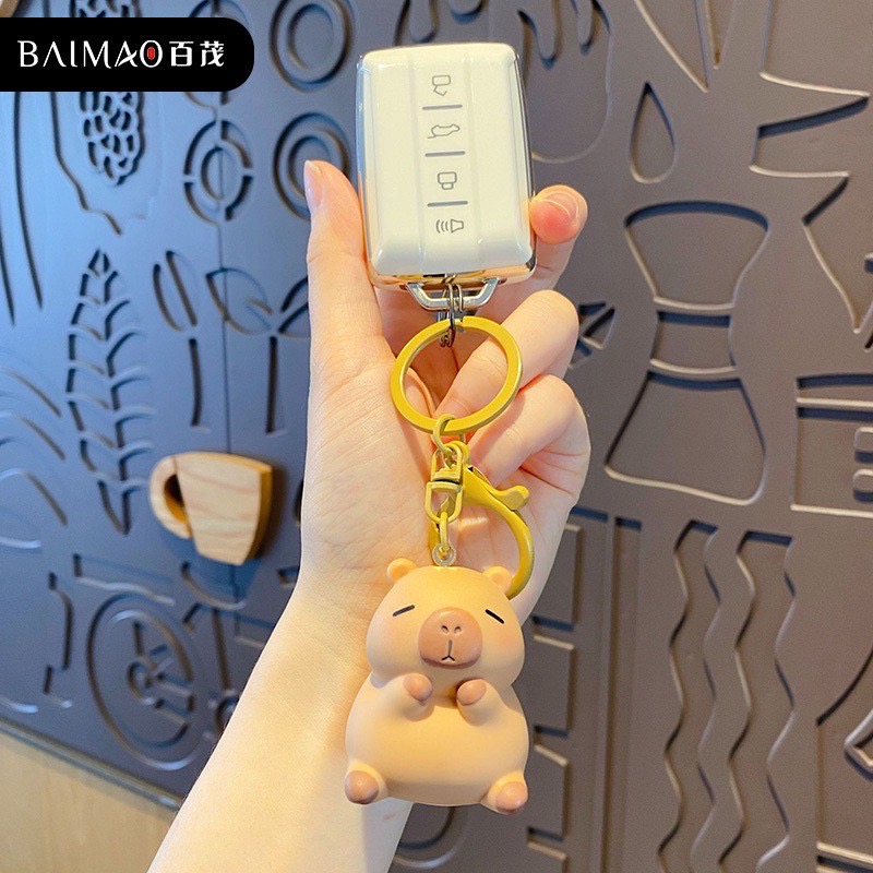 ตุ๊กตาพวงกุญแจ Capybara Soft And Fluffy Plush Keychain by Baimao