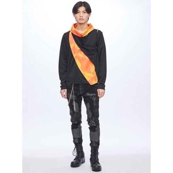 PRE-ORDER : Bakuage Sentai Boonboomger x h.NAOTO Bun Orange/Genba Bureki High Neck T-shirt