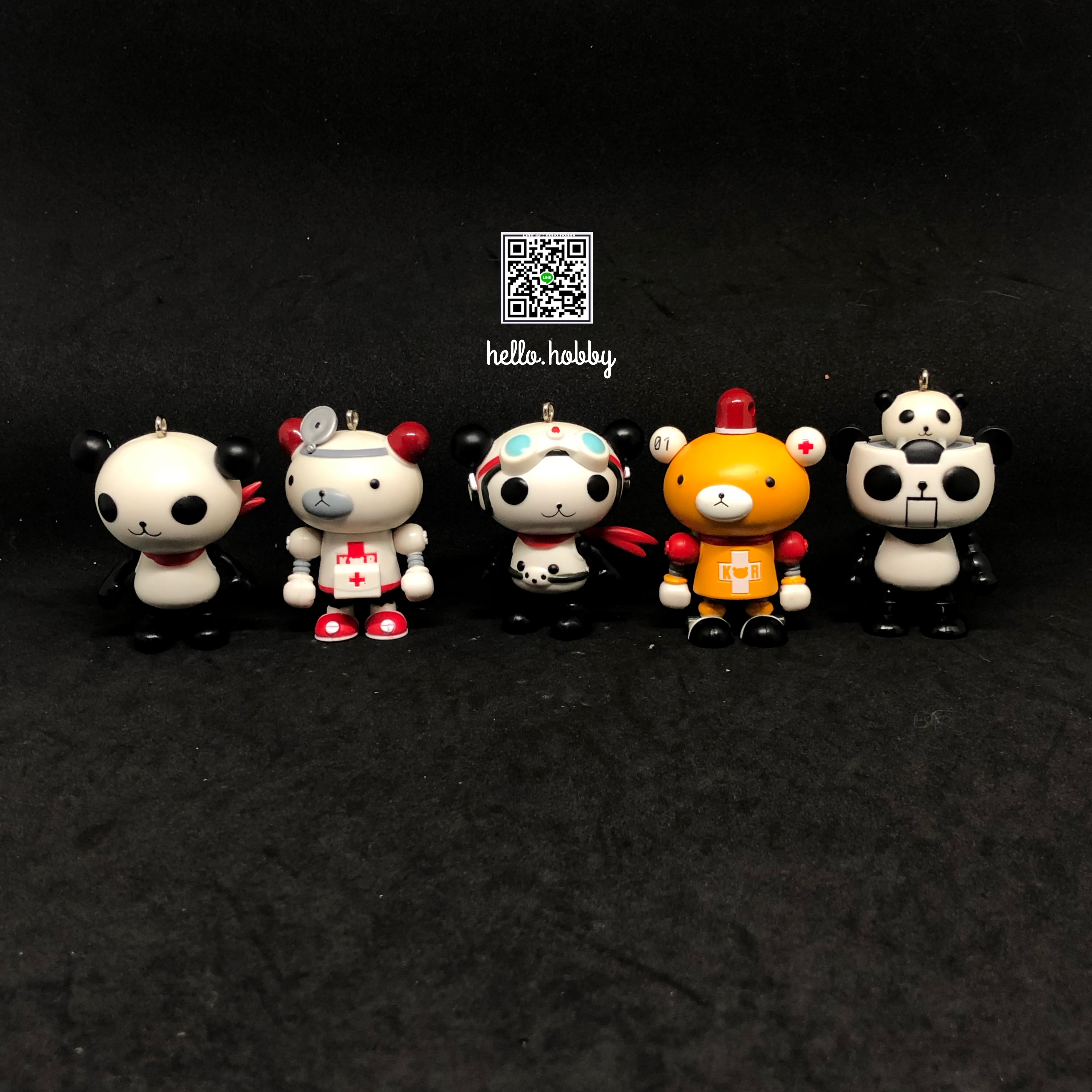 Gashapon พวงกุญแจ : Panda-Z: The Robonimation Movable Puppets Gashapon Keychain by Bandai (Set of 5)